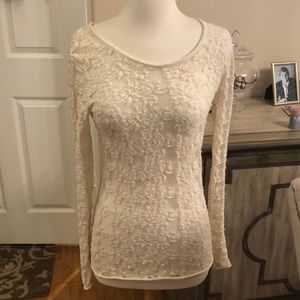 Free people off white lace top